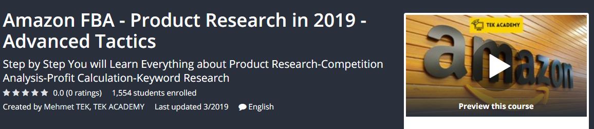 [GET] Amazon FBA – Product Research in 2019 – Advanced Tactics Download